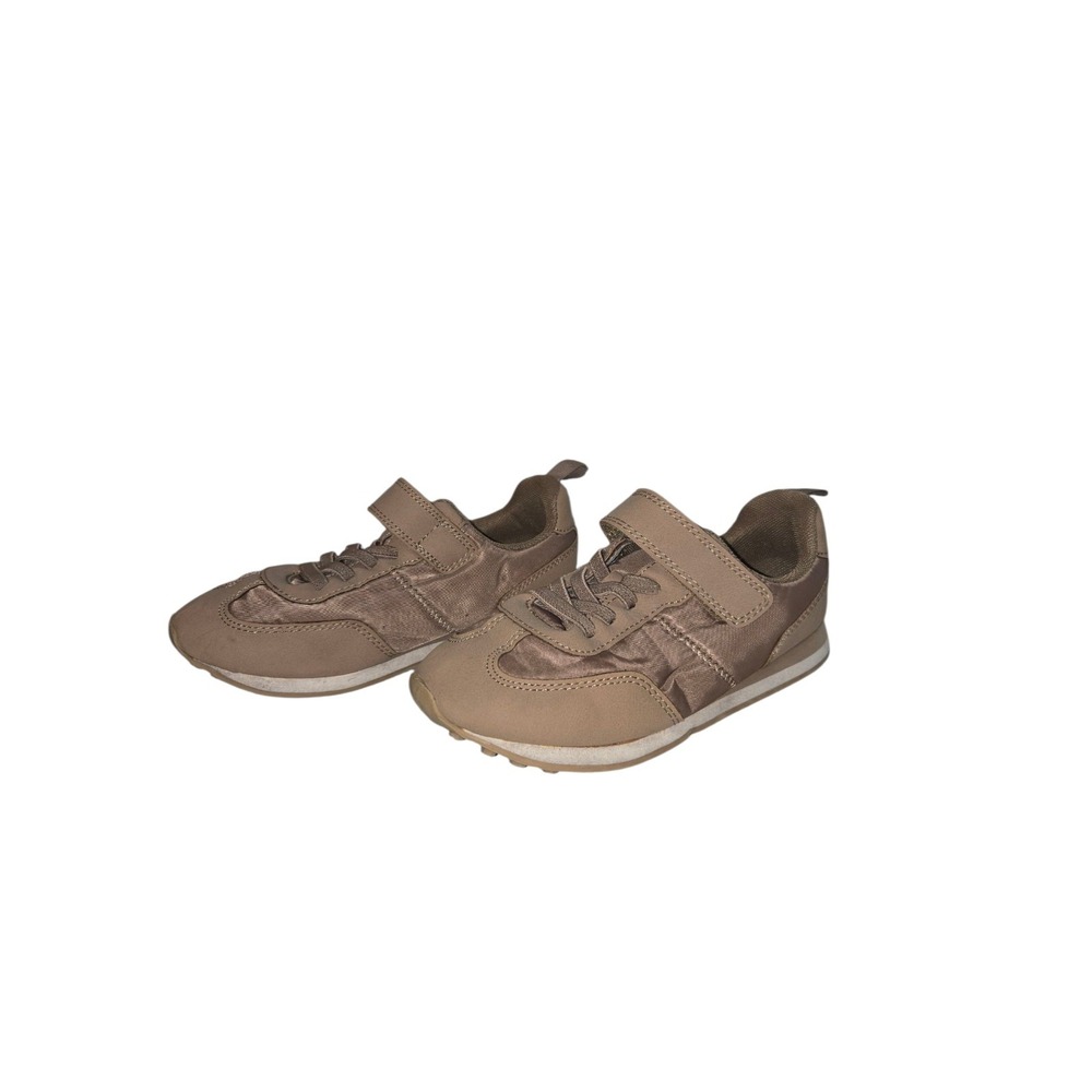 HM Kids Sneakers Taupe Brown Athletic Shoes Hook Loop Strap Size US 13.5 EUR 31 - Picture 3 of 7